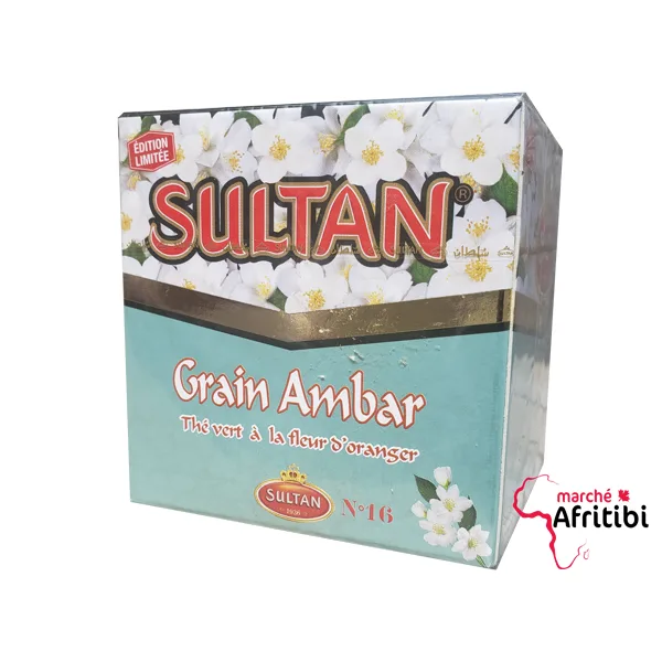 Orange blossom green tea with orange blossom seeds - Sultan Organic green Tea with Orange Blossom, Afritibi